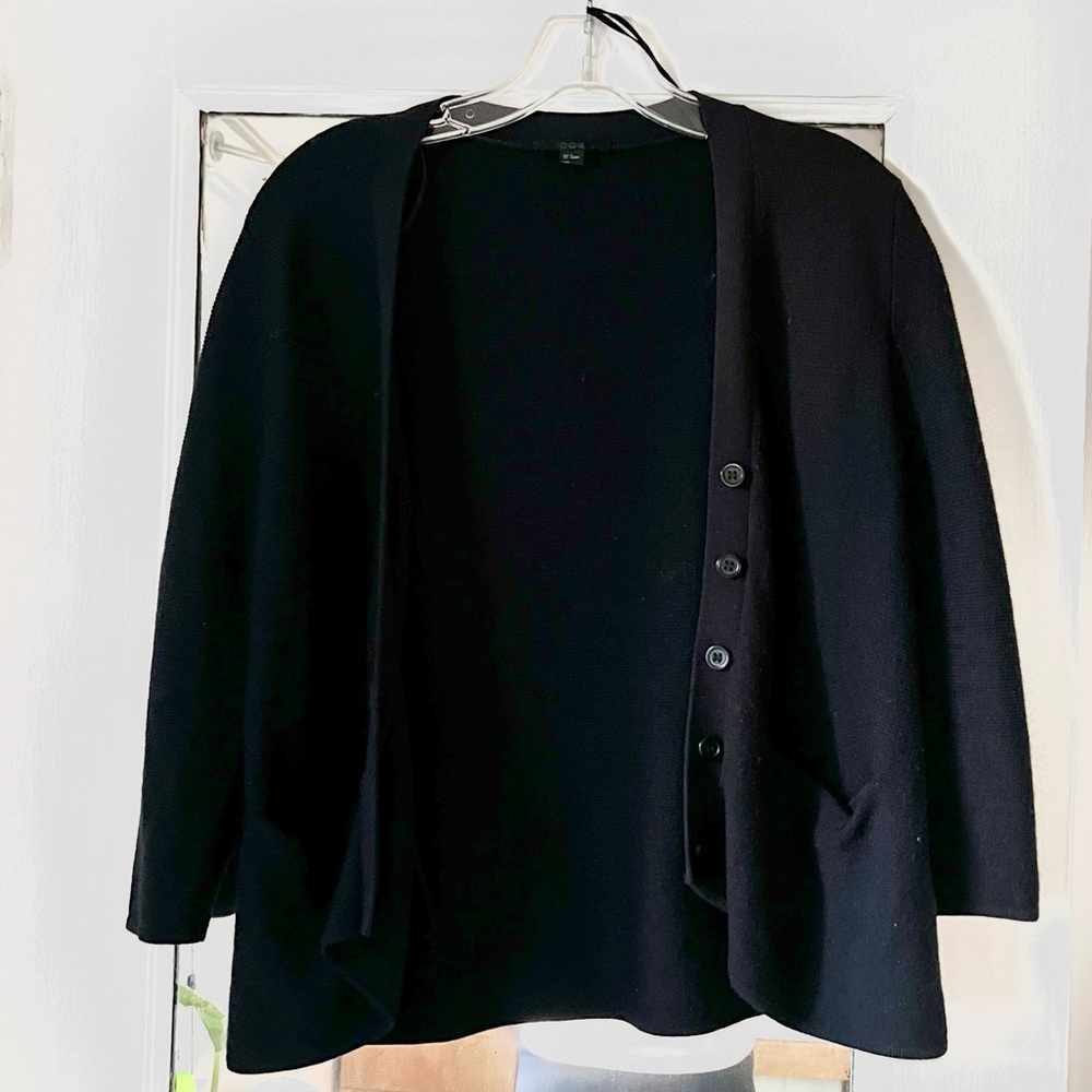COS Navy Cardigan Wool Warm Buttoned Sweater w. Pockets Sz. XS